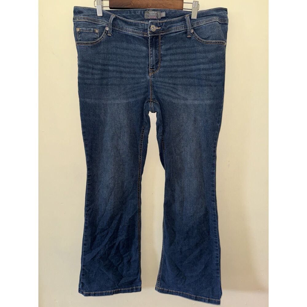 Torrid Luxe Slim Boot Jeans 16R Dark Wash Mid Rise Super Stretch Bootcut
